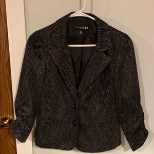 Black and gray stripped blazer